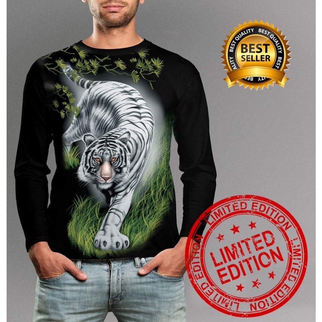 Kaos Lengan Panjang Pria / Macan MC-10 / UK L-XL / Shalch Trendy