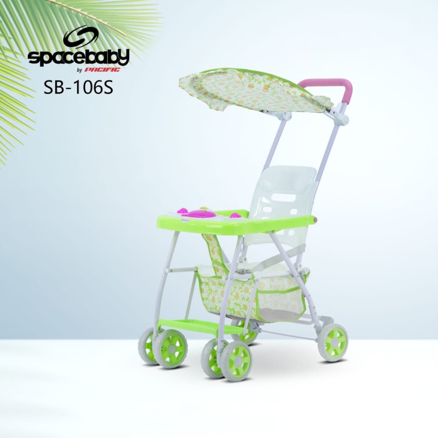 Kargo Stroller Baby Chair SPACEBABY SB106S Baby Walker Musik Stroler Kursi Makan Bayi Roda Empat By Pacific Garansi SNI-1