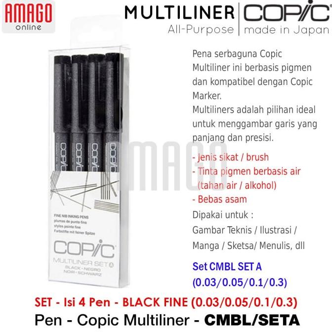 

COPIC MULTILINER BLACK FINE (4 PCS/SET) - CMBL/SETA