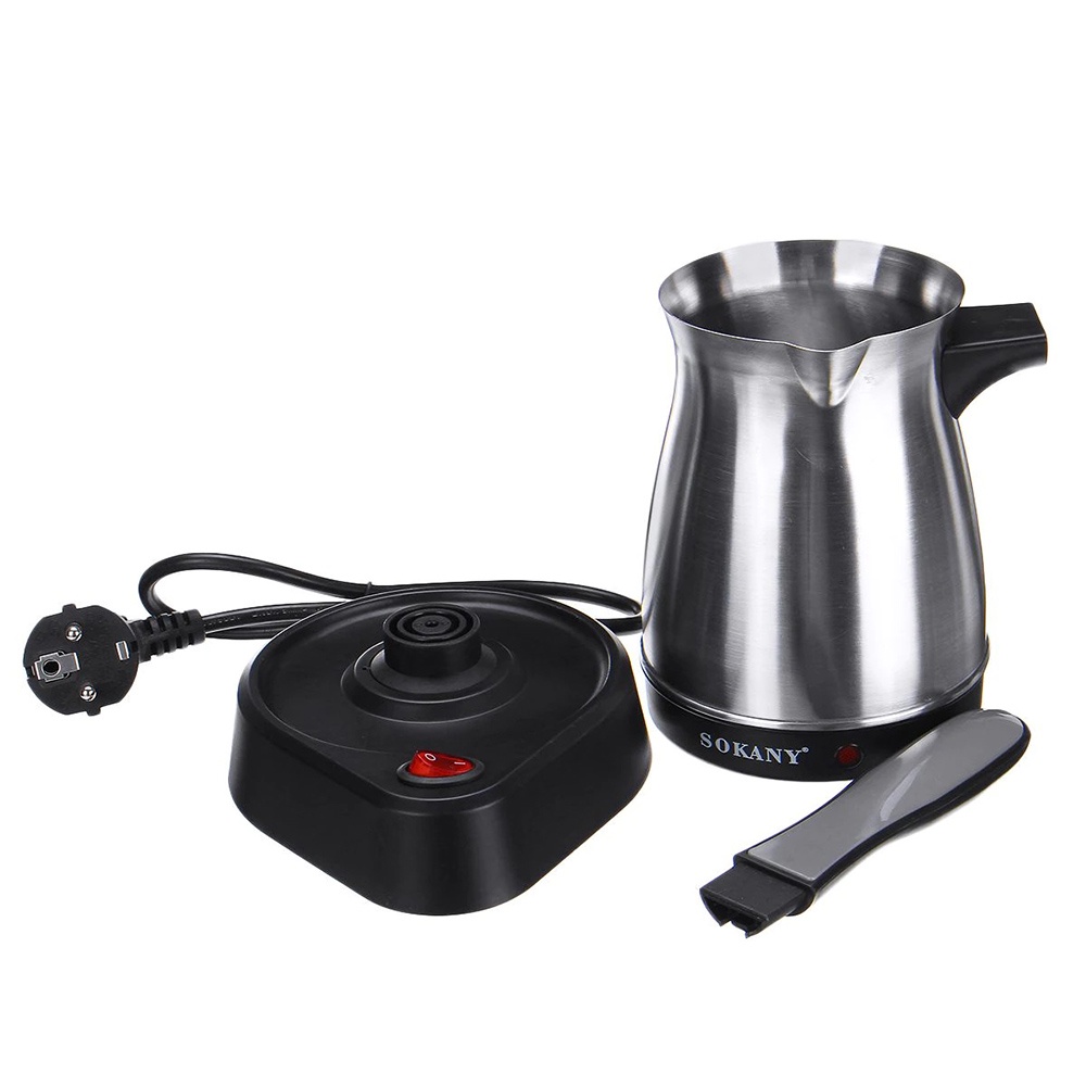 SOKANY Teko Pemanas Elektrik Kopi Espresso Turki 600W 500ml - SK-214 - Silver