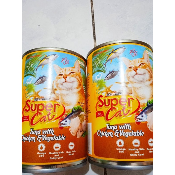 Super Cat kaleng 400g Tuna with Chicken &amp; Vegetable