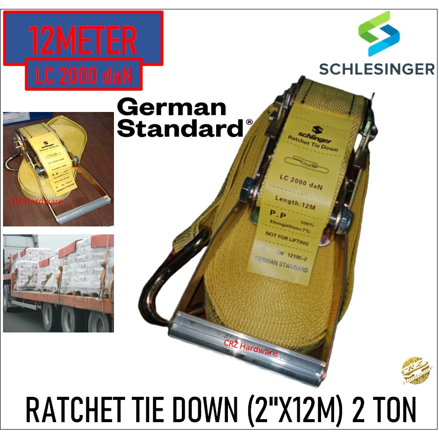 Racthet Tie Down Tali Pengikat Barang Mobil Truk Tali Sound System Trackbelt 2 inch 12m