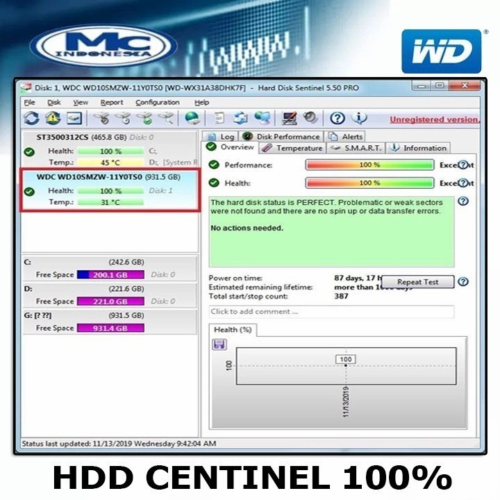 Hardisk HDD Harddisk Internal PC 3.5 2TB SATA Campur + Kabel SATA