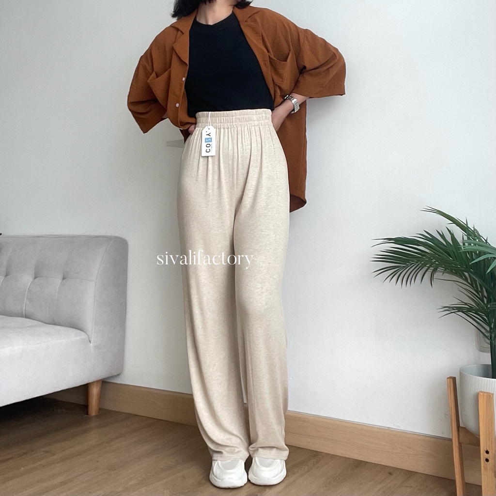 Barley Pants 710 - Knit Pants Cullote - Celana Kulot Knit - Celana Wanita Highwaist