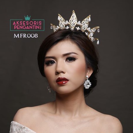 [STOCK TERBATAS] ROYAL QUEEN CROWN WEDDING AKSESORIS PENGANTIN HEADPIECE MFR008