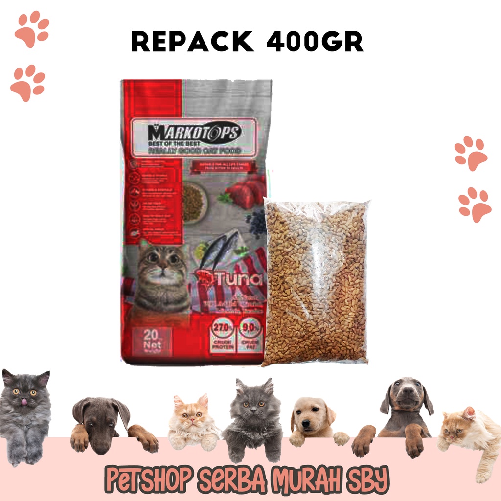 Markotops Tuna All Ages Repack 400gr - Makanan Kering Kucing Semua Usia Rasa Tuna