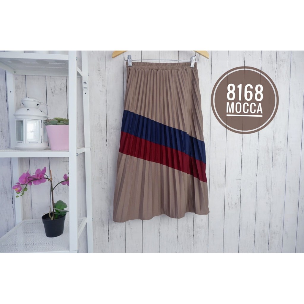 ROK PLISKET ANAK KOMBINASI 8168 PRISKET ANAK PANJANG PLEATED SKIRT FLARE SKIRT MAYUNG FLOWY REMPEL