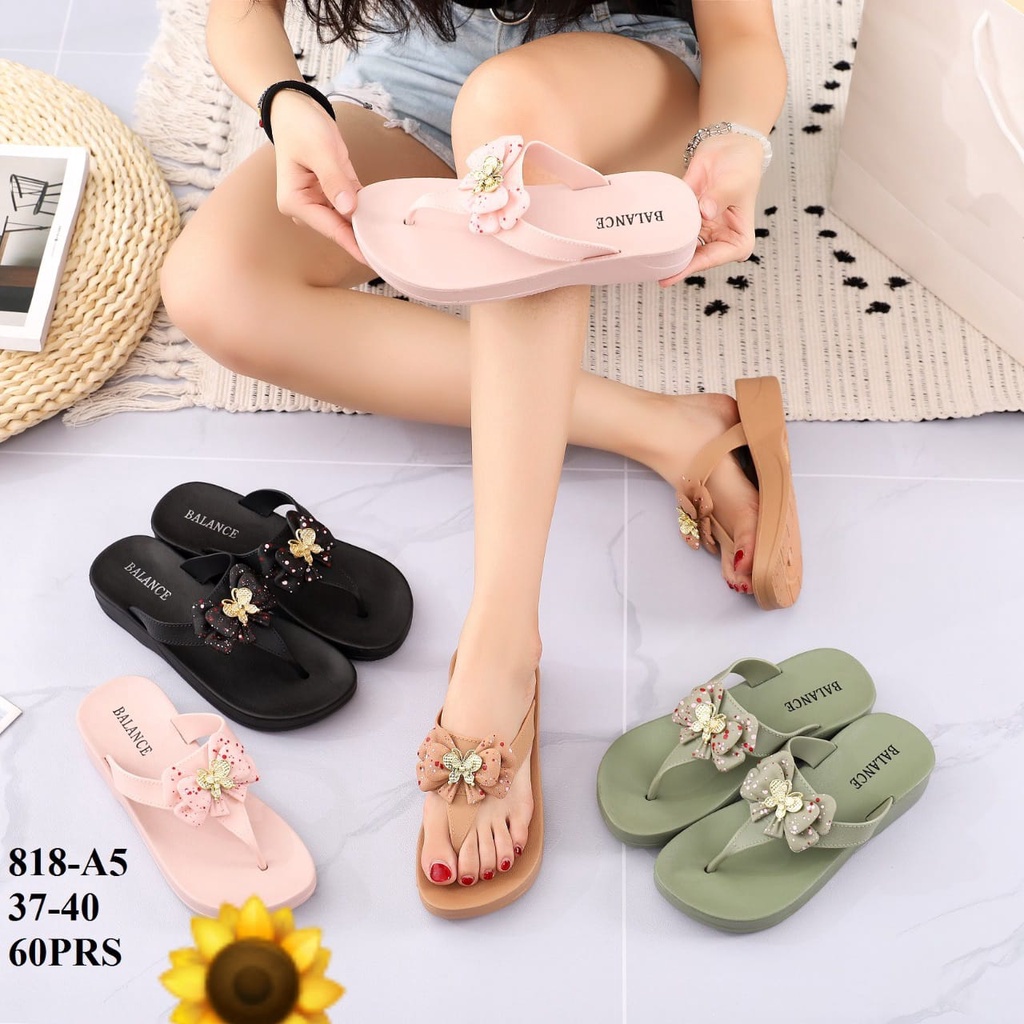 Sandal Karet Jelly Wedges Wanita import Model Terbaru Original Kekinian by AGUNG STYLE Balance 818-A5