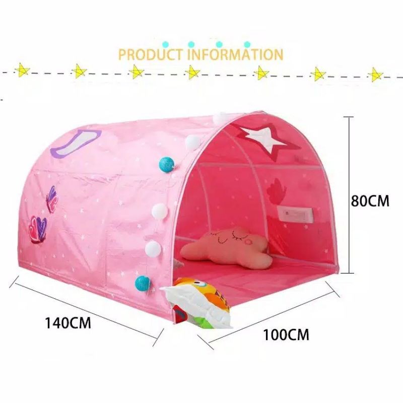 TENDA BESAR MOTIF LUAR ANGKASA DAN KUPU PINK - KADO ANAK ULTAH MURAH