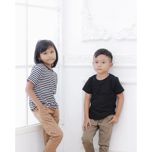 Kaos Anak Stripe Garis garis Cotton Combed 30s Asli