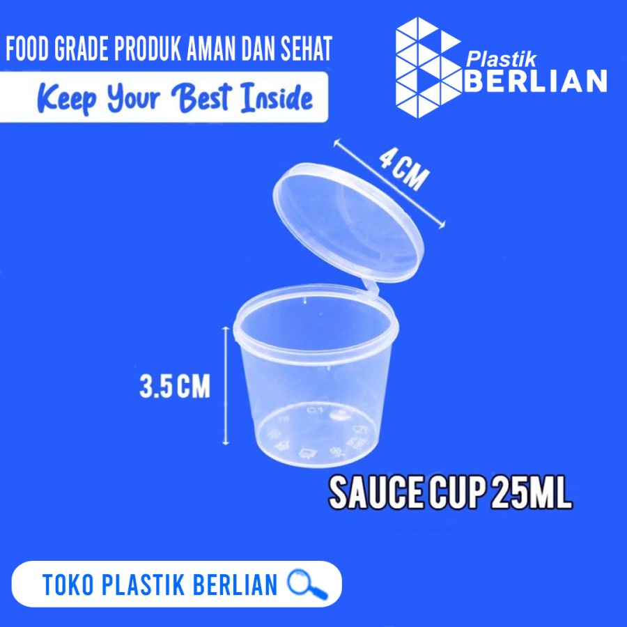 CUP SAMBAL KLIP 25ML CUP SAMBAL / TEMPAT SAMBAL SAOS (50 PCS)
