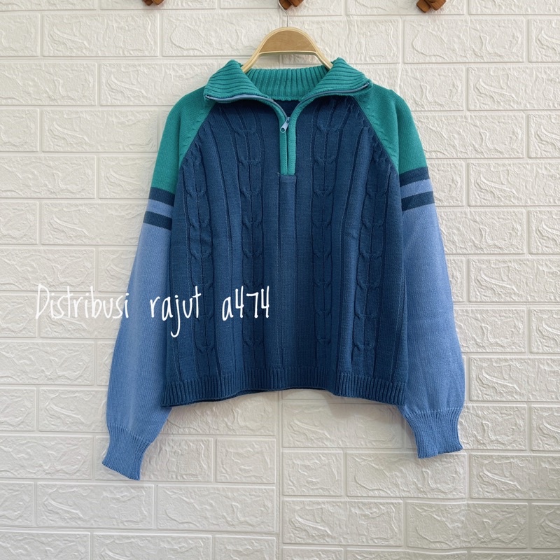 HARUKA ZIVER SWEATER RAJUT CABLE RESLETING WANITA