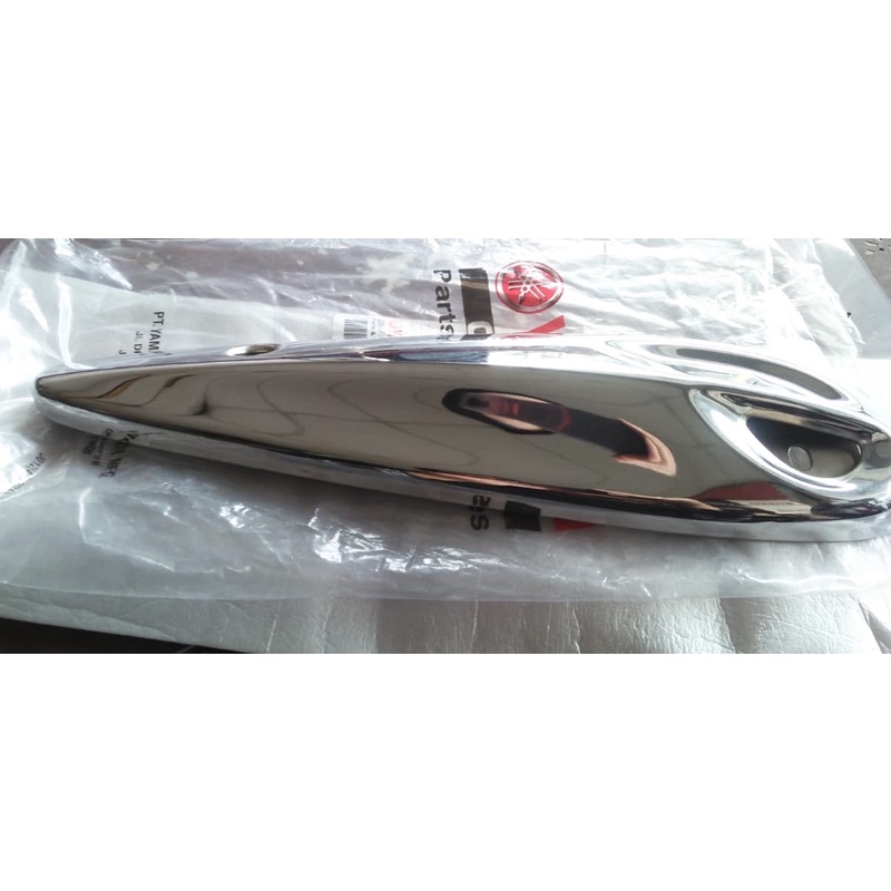 Tameng Tutup Knalpot Mio Sporty Smile Chrome Ori YGP