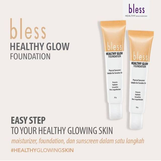 Bless Healthy Glow Foundation 35gr / Foundation Bless / Bless Kosmetik / Cover Wajah