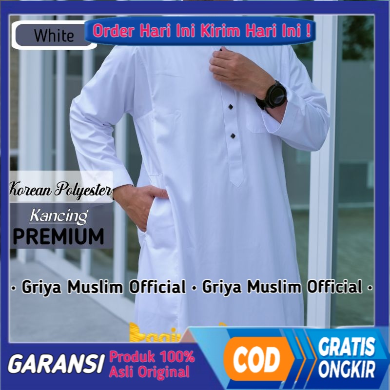 BISA COD  Jubah Gamis Pria Saudi Style Alharamain Polyester Korea Kancing Premium Exclusive Jubah Sa