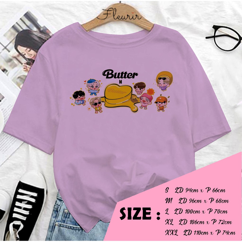 FLEURIR - KAOS  BUTTER CHIBI KPOP OVERSIZE KATUN KAOS WANITA DEWASA TUMBLR TEE UNISEX JUMBO