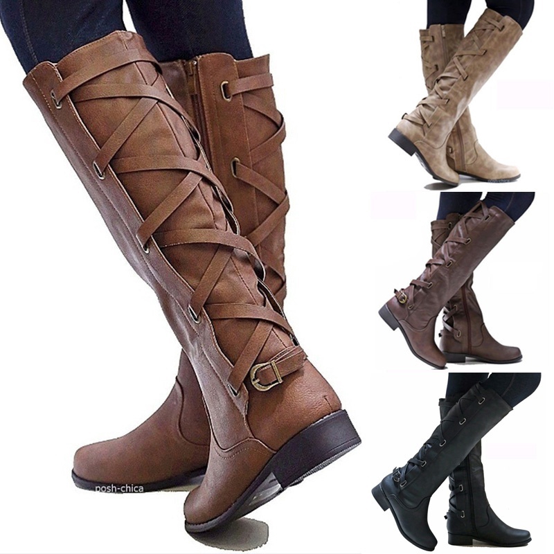 leather riding boots women's fashion