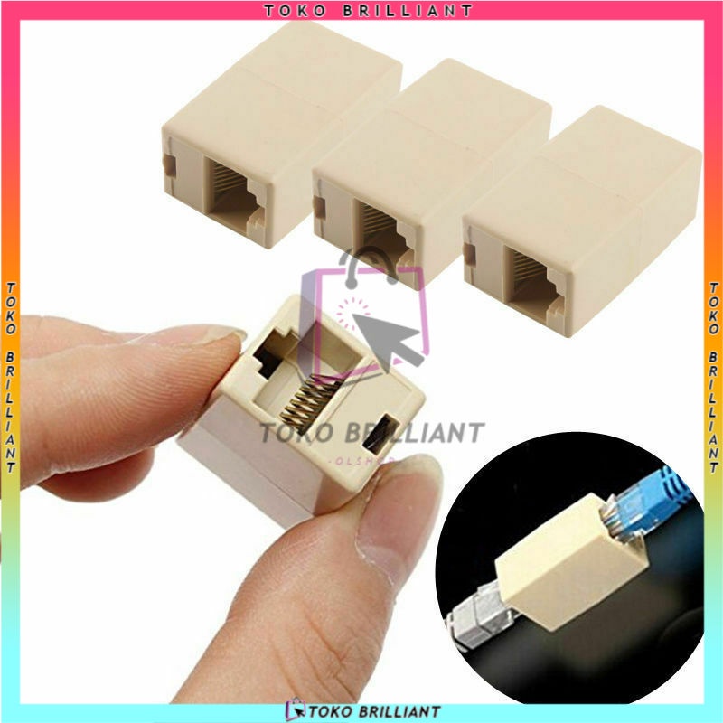 Barel RJ 45 SINGLE /DOUBLE CABANG - barel 10PCS UTP RJ45 Single/Double LAN Konektor Import