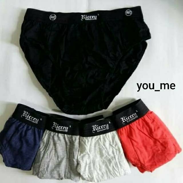 Celana dalam pria karet boxer riccey / uk M L XL