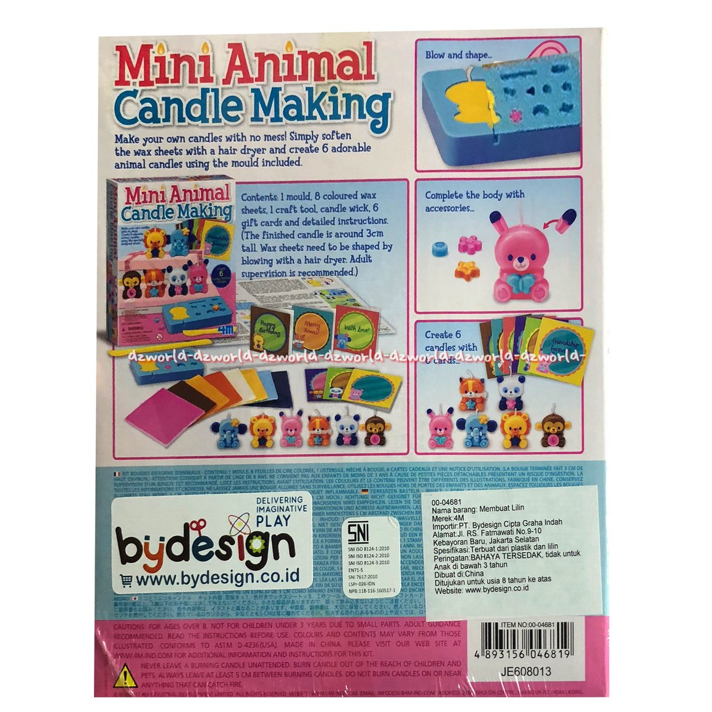 4M Mini Animal Candle Making Mainan Lilin Dengan Cetakan Binatang