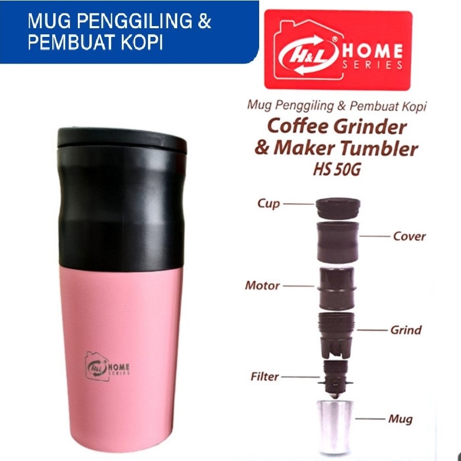 All in One Coffee Maker Gilingan Kopi Portable Grinder Set Tumbler Mug