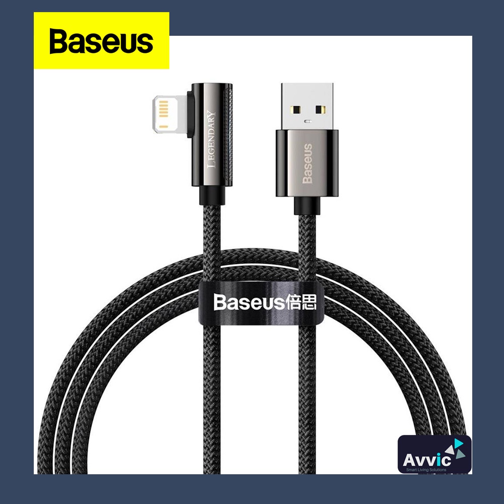 BASEUS Kabel Data USB to iP Legend Series Elbow Gaming Charger 2.4A 1m