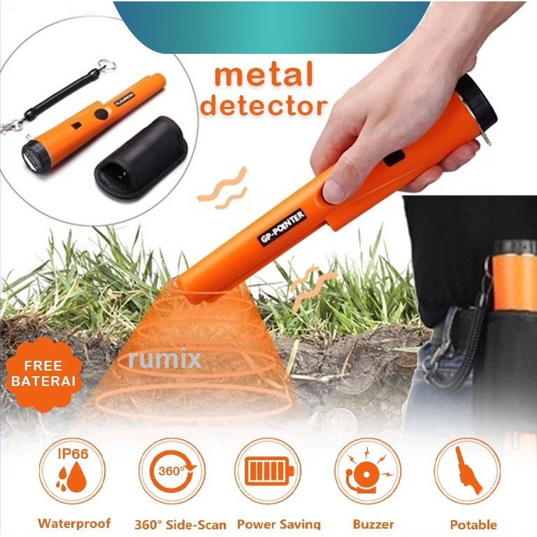 GP Pointer S Metal Detector Alat Pendeteksi Logam Detektor Emas Harta Terpendam Metal Emas Perak Deteksi Tahan Air Free Baterai