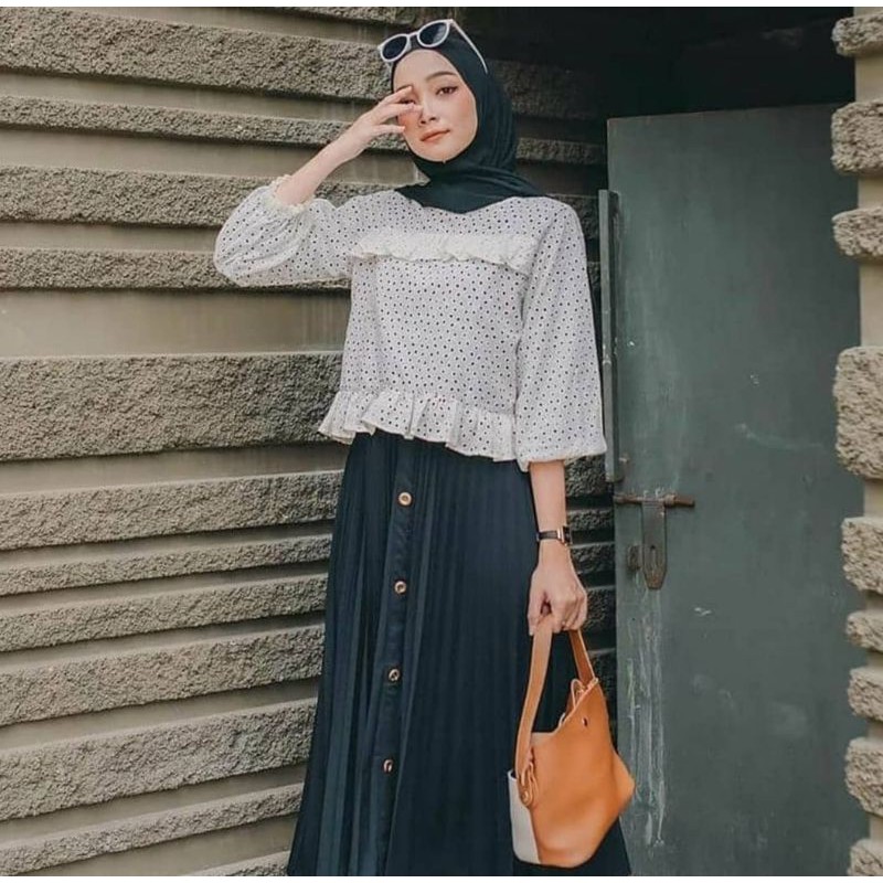 rok bawahan muslim plisket cewek / Rok wanita / rok tutu