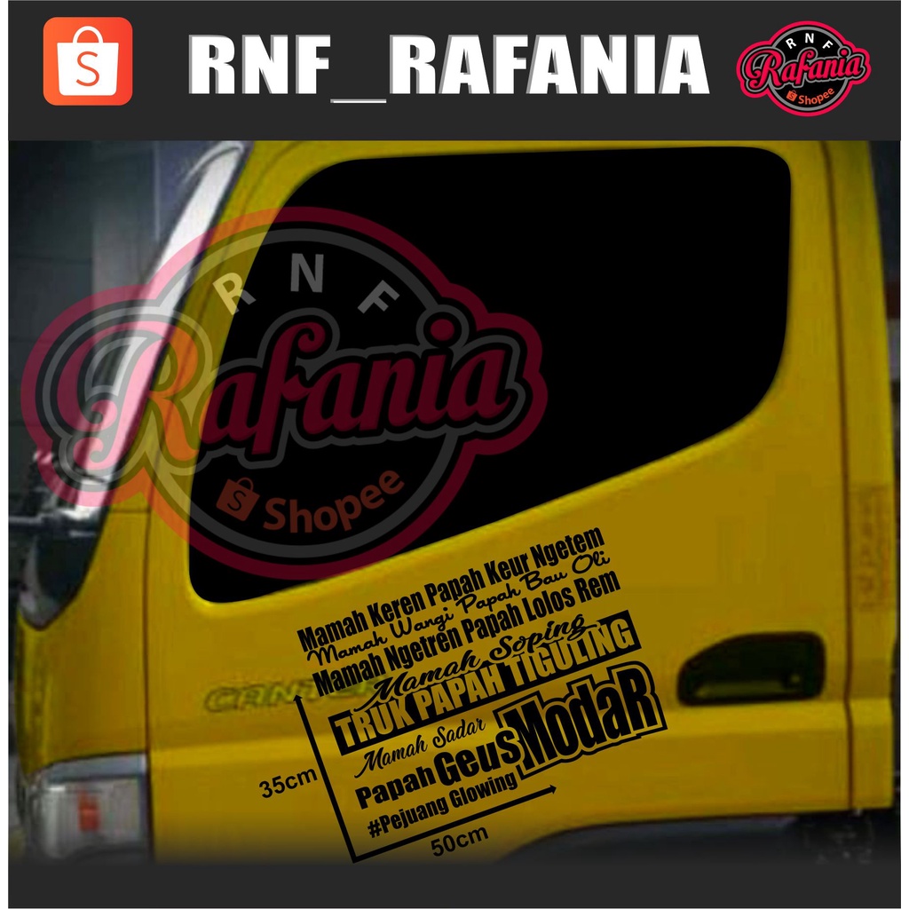 STICKER SKOTLET KACA PINTU/BODY MOBIL TRUCK/PICK UP/L300 Mamah Shopping Truck papah Tiguling