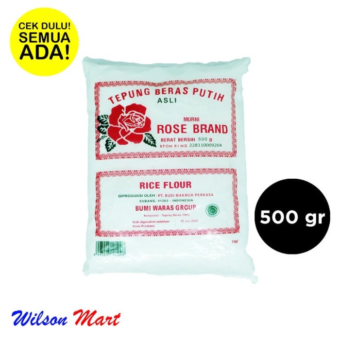 

Ketan-Beras-Tepung- Rose Brand Tepung Beras Putih 500 Gram -Tepung-Beras-Ketan.