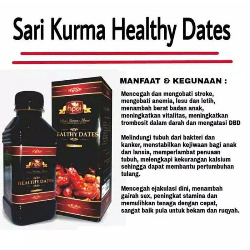 

Sari Kurma Healthy Dates HNI HPAI (harga non member)