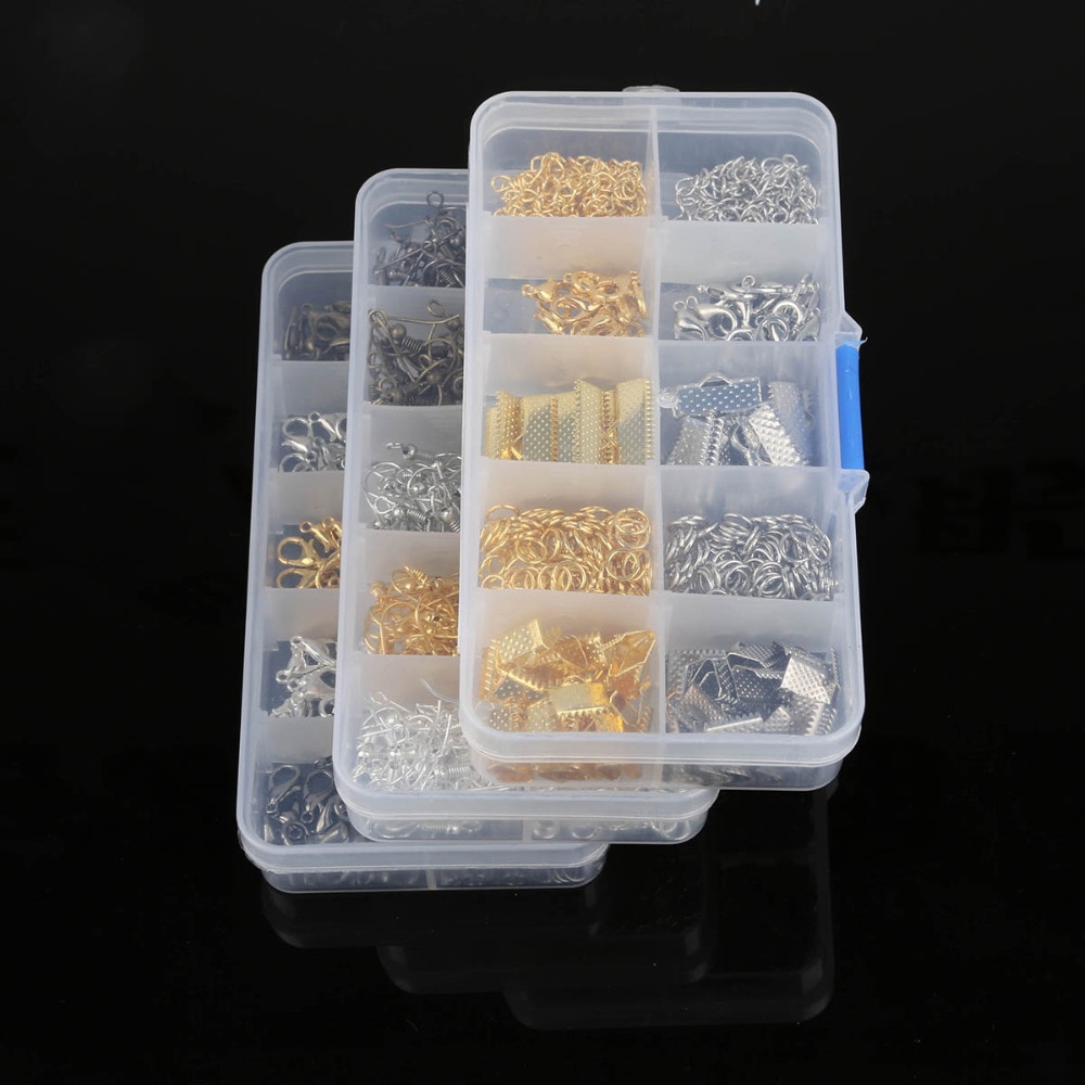 Kotak Rantai Ekstender Cincin Tunggal / Lobster Clasp / Crimp End / Extender Untuk Membuat Perhiasan Anting Manik-Manik Diy