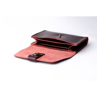 DOMPET KARTU CARD HOLDER KULIT MUAT BANYAK MAROON 