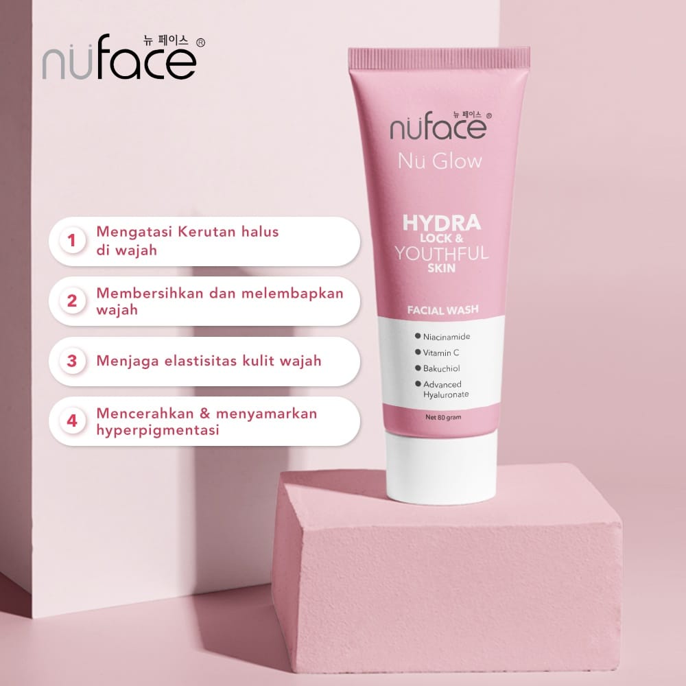 Nuface Nu Glow Hydra Lock &amp; Youthful Facial Wash Gel 80 gr