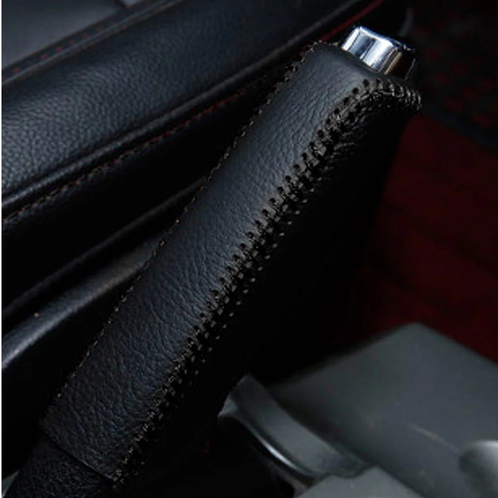 Universal Sarung Cover Kulit Rem Tangan Dan Gigi Persneling Interior Cover Handbrake Mobil Cover Perseneling Sarung Rem Tangan