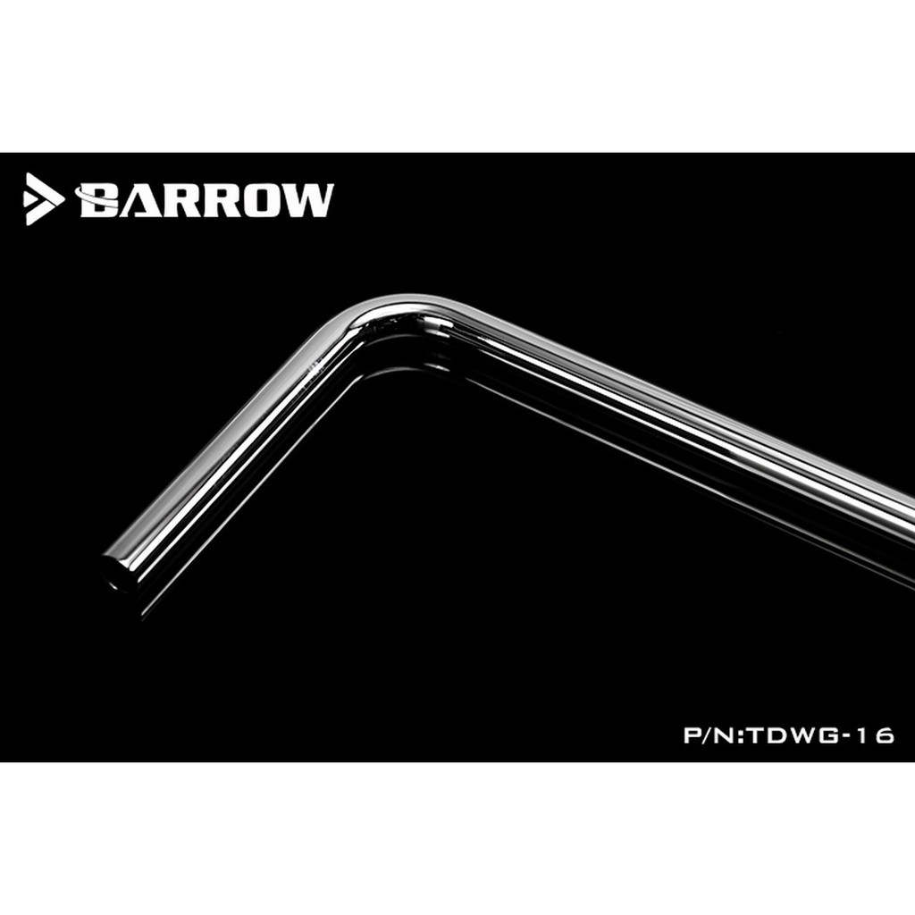 BARROW TDWG-16 16mm 90 Single Bend Cooper Chrome Plated Metal Rigid Tube 490mm