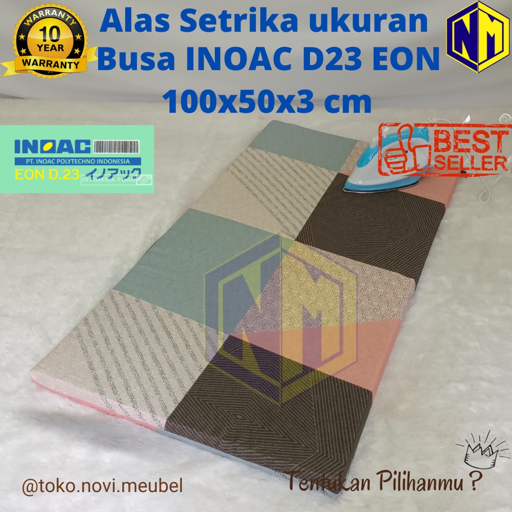 Alas Setrika INOAC ASLI D23 EON Cover Bolak Balik ukuran 100x50x3 cm Terlaris/ Busa D23 EON garansi 10 tahun alas gosokan / alas setrika busa Original / alas Gosok