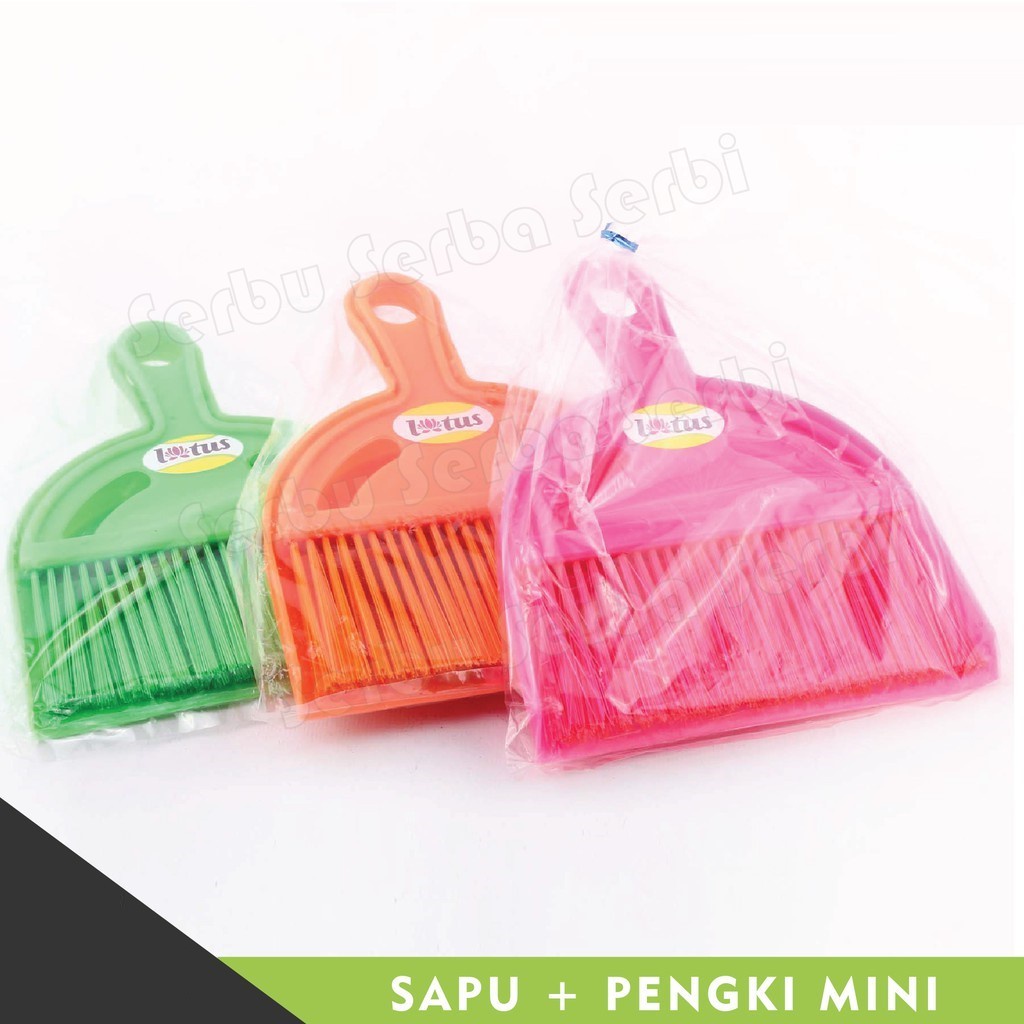 MURAH - LOTUS Sapu Warna Warni / Sapu Kecil Pengki Serbaguna / Mini Broom Dust Pan / Sapu