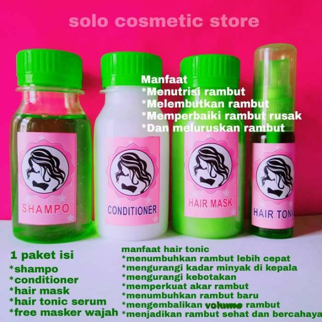 PELURUS RAMBUT 4IN1 LENGKAP + PEMANJANG RAMBUT ( SHAMPO SEPAKET 80 MIL +HAIR TONIK)