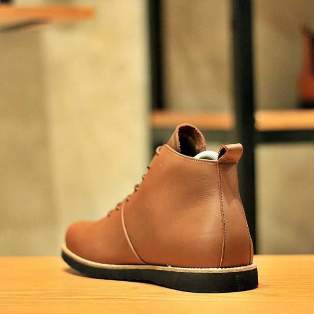 HOUBIS BROWN SERIES - BRADLEY'SFOOTWEARORIGINAL - Sepatu Boots Klasik Pria Vintage Full Up Leather