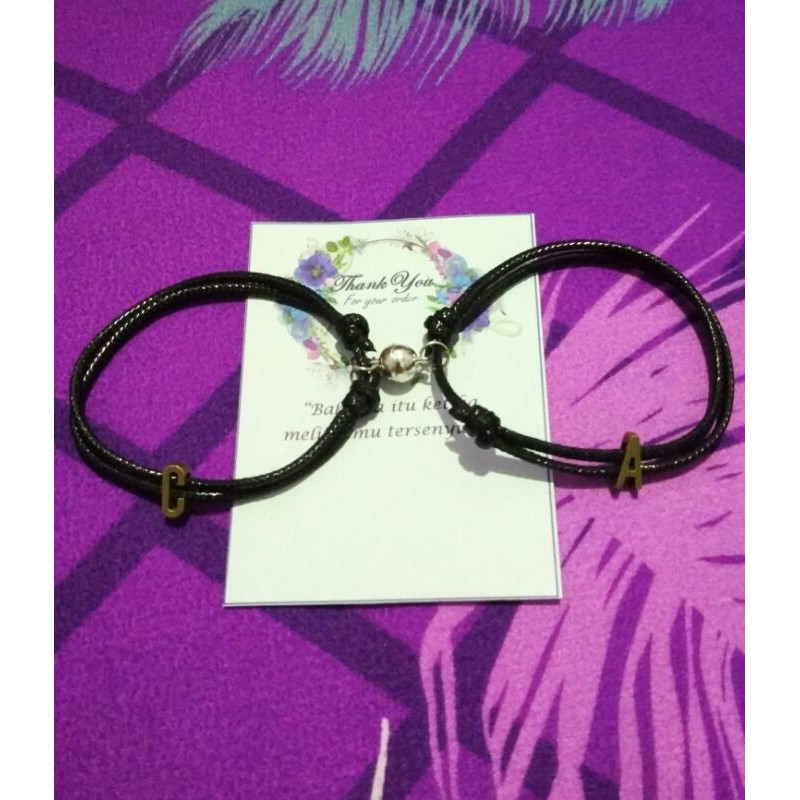 ZaphiraStore | 2pcs GELANG COUPLE BRONZE | GELANG INISIAL BRONZE