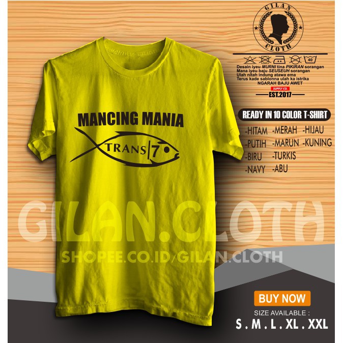 (TERBARU)  KAOS BAJU SPORT MANCING MANIA TRANS 7 OLAHRAGA - GILAN CLOTH -Troy.co