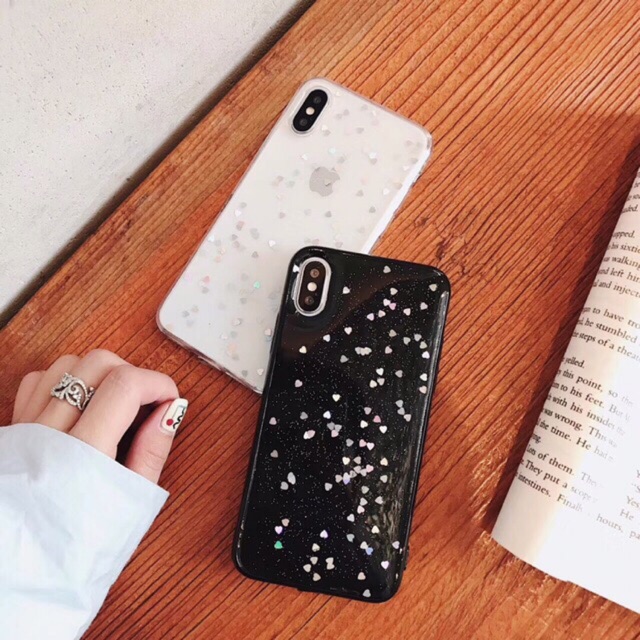 Glitter love case iPhone Oppo Vivo Xiaomi Samsung Huawei 6 6s 8 8+ X Xs Xr  Note 9 S10 S10+ S10e 7+