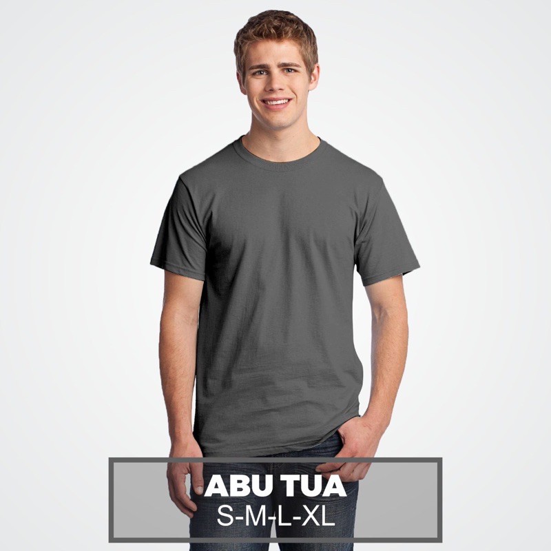 KAOS POLOS LENGAN PENDEK COTTON COMBED 30S-ABU TUA