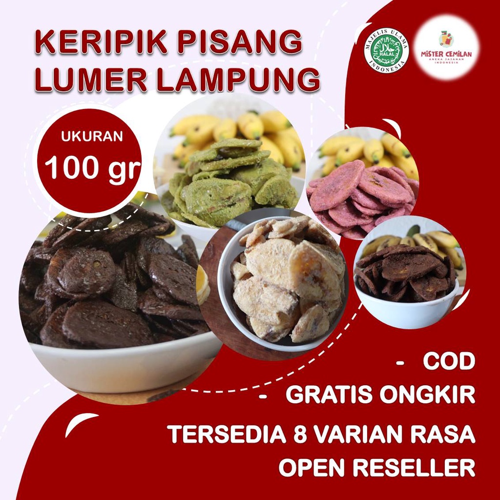 

100 GRAM KERIPIK PISANG LUMER KHAS LAMPUNG by Mister Cemilan