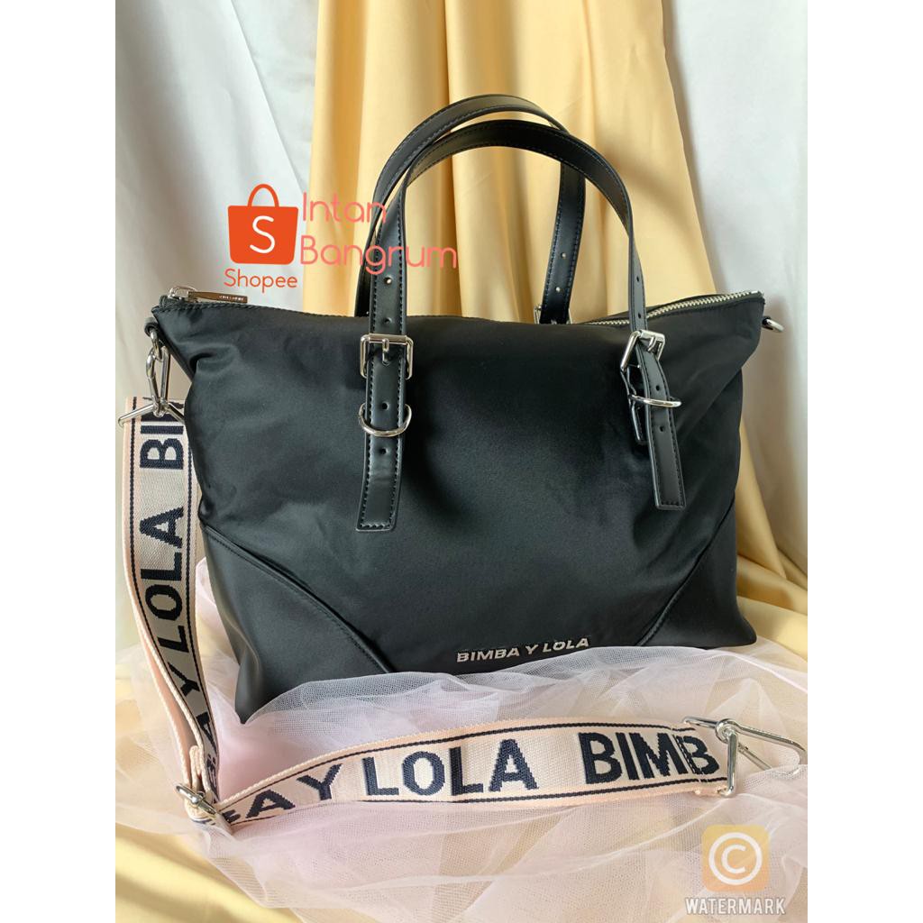 Bimba Y Lola Large Shoulder Black Light Pink Strap