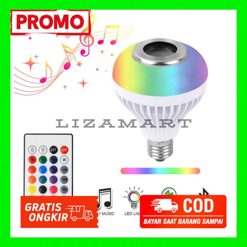 Bohlam Speaker Musik Bluetooth 2in1 Lampu Speaker LED Lampu Musik Lampu Disco Lampu Musik Bluetooth