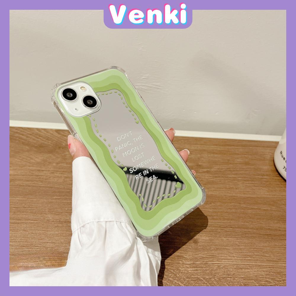 iPhone Case Acrylic Reflective Mirror Airbag Shockproof Protection Camera Green Border Letter Compatible with iPhone 11 iPhone 13 Pro Max iPhone 12 Pro Max iPhone 7 Plus iPhone xr