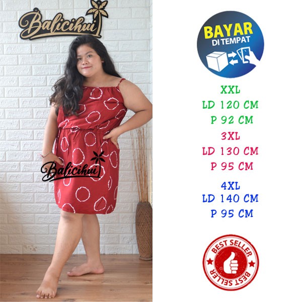 Balicihui Dress Bella Dress Jumbo Dress 4XL Halter Plus Size Big Size Dress jumbo Wanita