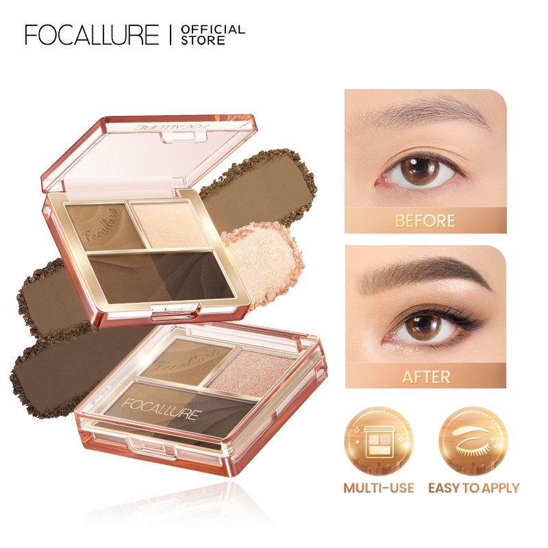 FOCALLURE Multi-Use Eyebrow Powder Palette Eyeshadow Compact Powder Waterproof  Brow Makeup FA314